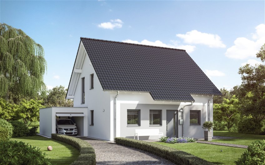 Im Neubaugebiet Erfurt-Marbach wird dieses Haus für die Bauherrenfamilie entstehen.