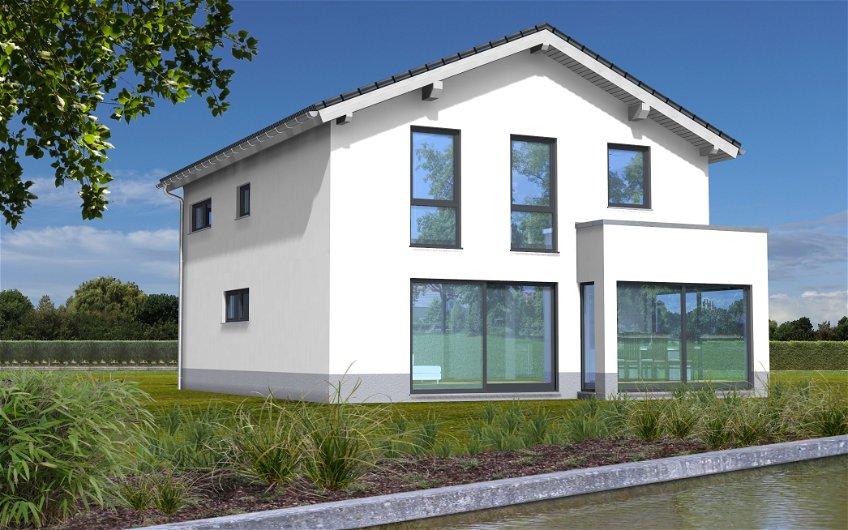 Architektenhaus Allea in 3D Planungsansicht für Kern-Haus Bau in Queis