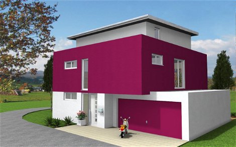 Visualisierung der Planung des frei geplanten Einfamilienhauses von Kern-Haus in Bammental