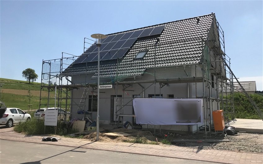 Rohbaubesichtigung im individuell geplanten Einfamilienhaus Luna von Kern-Haus in Dielheim-Balzfeld