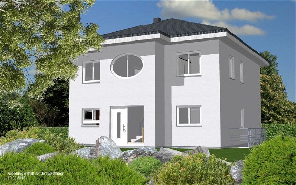 3D Planungsansicht der Hauseingangsseite