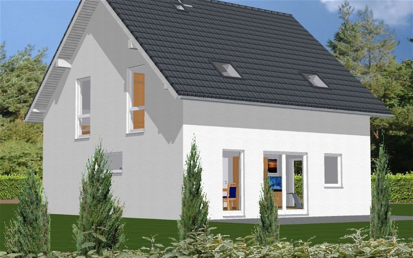 3D Planungsansicht Terrassenseite Kern-Haus