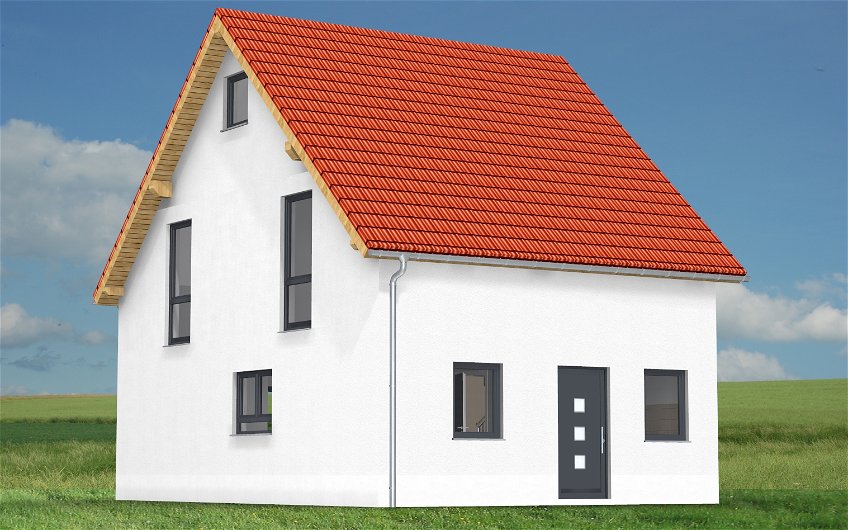 Planungsansicht Kern-Haus Familienhaus mit rotem Dach in Delitzsch