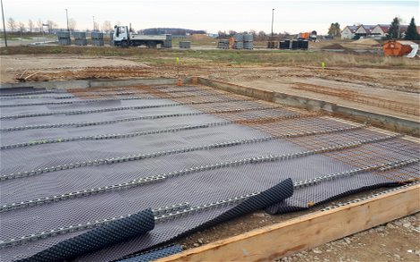 Noppelbahn unter Armierung der Bodenplatte für Kern-Haus Familienhaus in Kitzscher