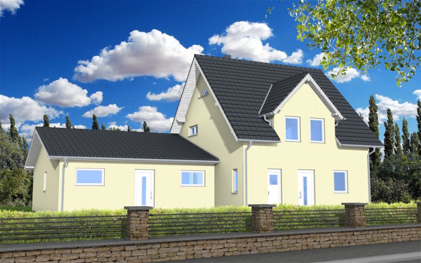 Planungsansicht Doppelhaus Kern-Haus in Lützschena