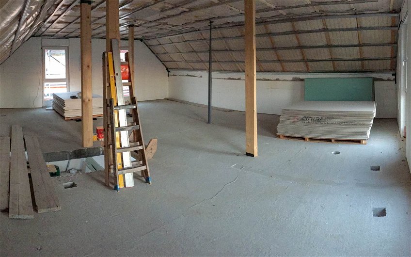 Vorbereitung Trockenbau im gesamten Dachgeschoss des Kern-Haus Rohbaus in Zschortau