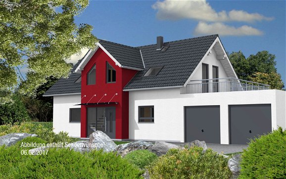 3D Planungsansicht Eingang Familienhaus Kern-Haus