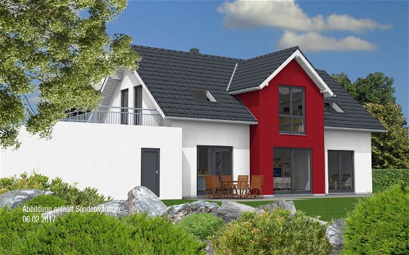 3D Terrassenansicht Familienhaus Kern-Haus