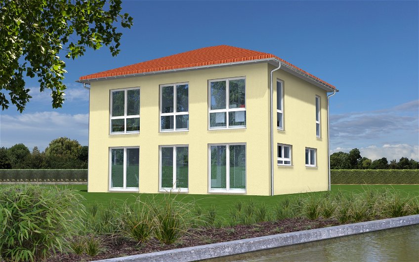 Planungsansicht der Kern-Haus Stadtvilla in Pegau