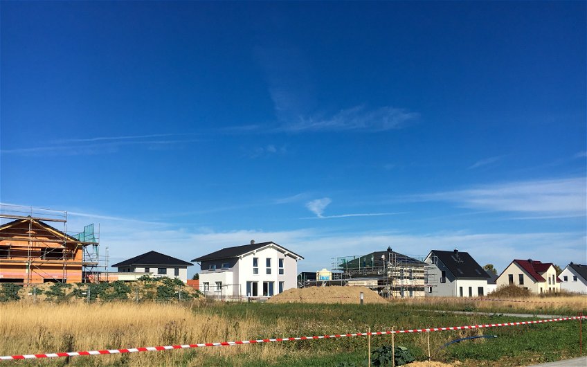 Grundstück vor Baubeginn der Kern-HAus Stadtvilla in Kitzscher