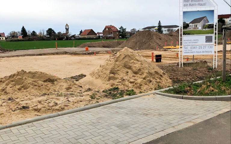 Bauschid am Bauplatz mit Gründungspolster für Kern-Haus Familienhaus in Bad Dürrenberg
