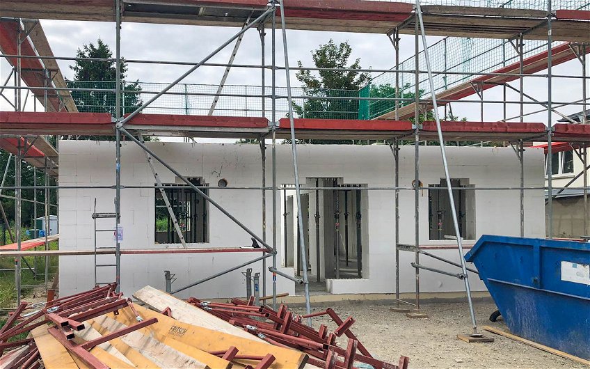 Fertigstellung Erdgeschossrohbau für Kern-Haus in Leipzig Kleinzschocherrrr