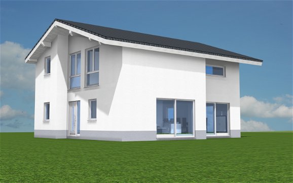 Kern-Haus Leipzig Visualisierung des Einfamilienhauses Vero in weiß und grau
