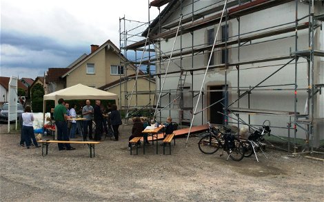 Rohbaufest im frei geplanten Einfamilienhaus von Kern-Haus in Leimersheim