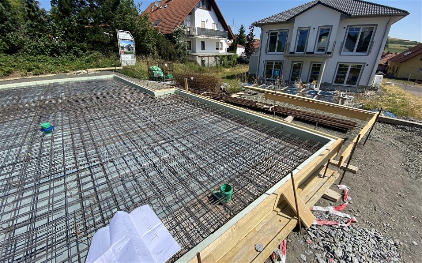 Bewehrungsabnahme der Bodenplatte in Kerzenheim