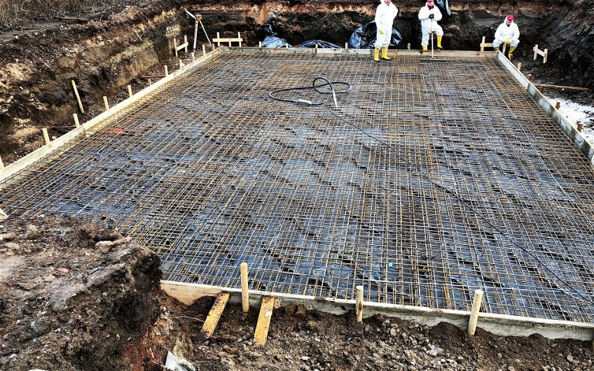 Bewehrung für Bodenplatte - bauen mit Keller, ein Kern-Haus entsteht