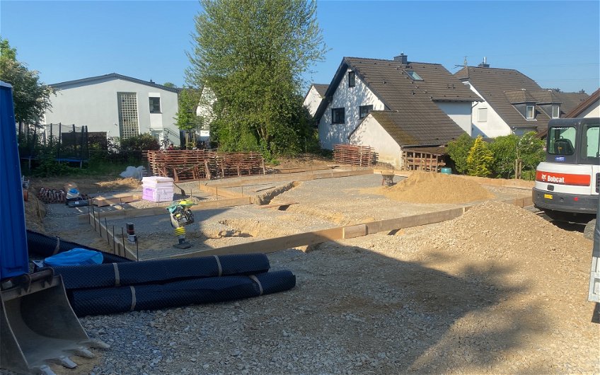Vorbereitungen Bodenplatte in Wülfrath