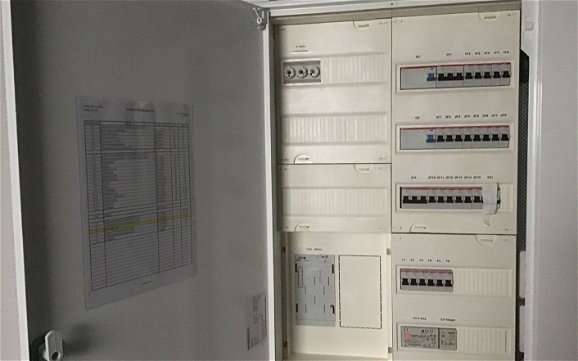 Stromverteilerkasten im frei geplanten Familienhaus von Kern-Haus in Korb