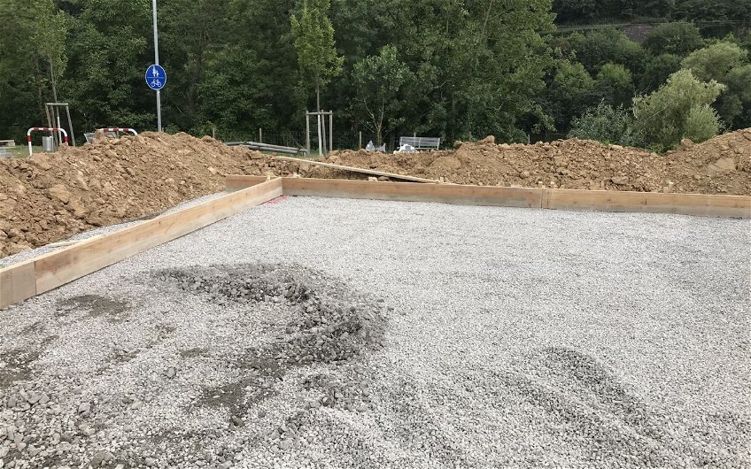 Vorbereitung der Bodenplatte des frei geplanten Familienhauses von Kern-Haus in Gemmrigheim