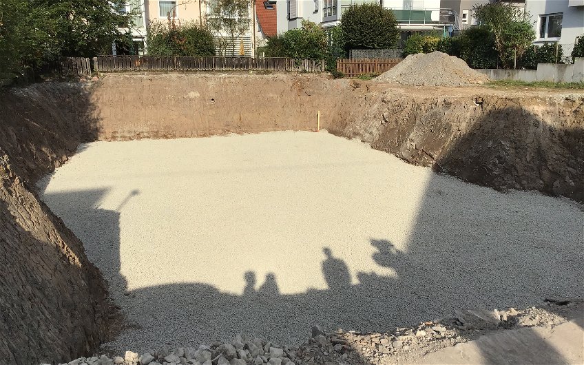 Vorbereitung Bodenplatte Keller Neubau Korb