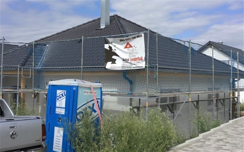 Rohbau des frei geplanten Bungalows von Kern-Haus in Güglingen