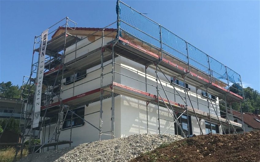 Rohbau des frei geplanten Familienhauses von Kern-Haus in Bopfingen