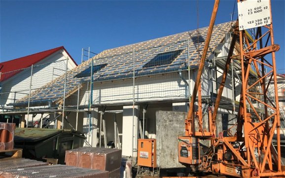 Rohbau des frei geplanten Familienhauses von Kern-Haus in Vaihingen an der Enz