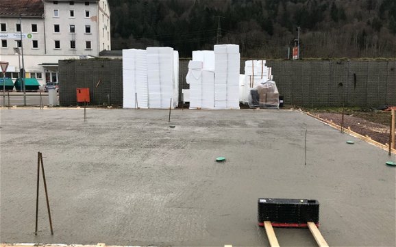 Bodenplatte für das Familienhaus Magnum von Kern-Haus in Schönau-Brand