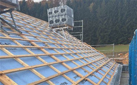 Dachstuhl des individuell geplanten Familienhauses Signum von Kern-Haus in Gammertingen