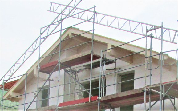 Errichtung des Dachstuhls                               